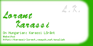 lorant karassi business card